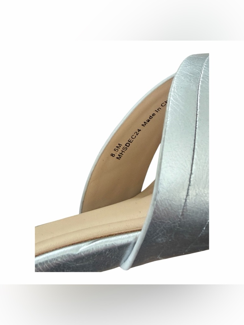 Kenneth Cole Reaction Silver Crisscross Wedge Sandals - Picture 9 of 9